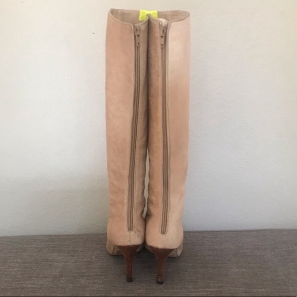 Manolo Blahnik Knee-High Tan Pony Hair Boots - Picture 4 of 8